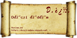 Dóczi Ádám névjegykártya